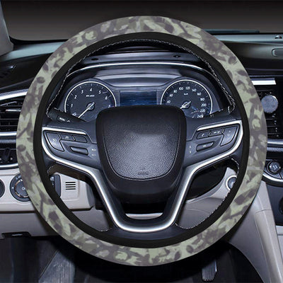 Camouflage Fern Pattern Print Design 05 Steering Wheel Cover with Elastic Edge