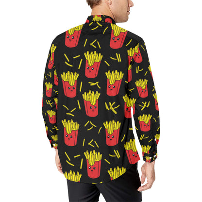French Fried Pattern Print Design 03 Men's Long Sleeve Shirt