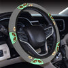 Alien Pattern Print Design 02 Steering Wheel Cover with Elastic Edge