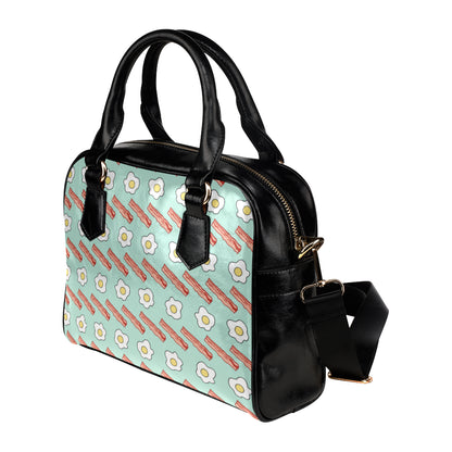 Bacon Sausage Pattern Print Design 01 Shoulder Handbag