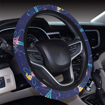 Fairy Cartoon Style Print Pattern Steering Wheel Cover with Elastic Edge