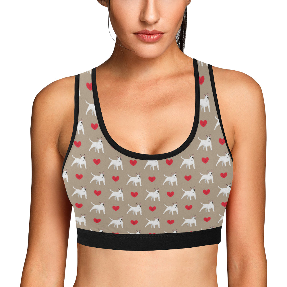 Bull Terriers Pattern Print Design 01 Sports Bra