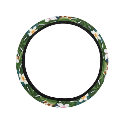 Giraffe Jungle Design Print Steering Wheel Cover with Elastic Edge