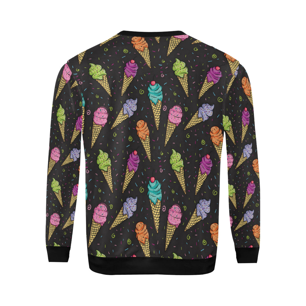 Ice Cream Pattern Print Design IC06 Men Long Sleeve Sweatshirt