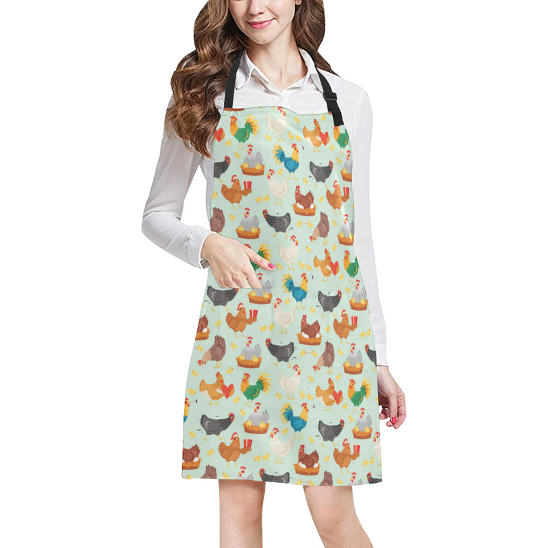 Chicken Pattern Print Design 07 Apron with Pocket