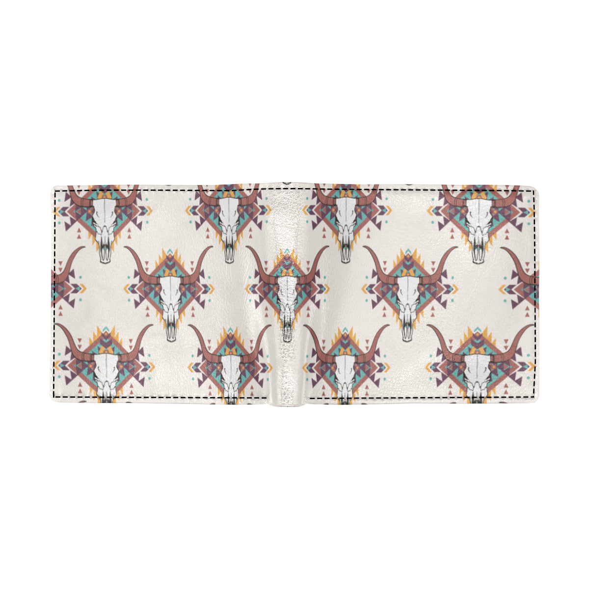 Buffalo Head Pattern Print Design 02 Men's ID Card Wallet