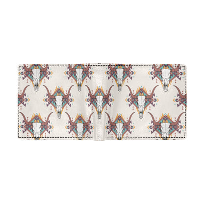 Buffalo Head Pattern Print Design 02 Men's ID Card Wallet