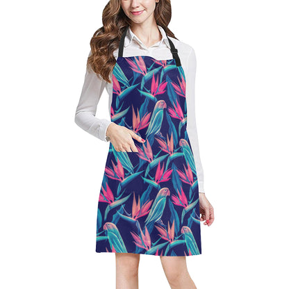 Tropical Flower Pattern Print Design TF024 Apron with Pocket