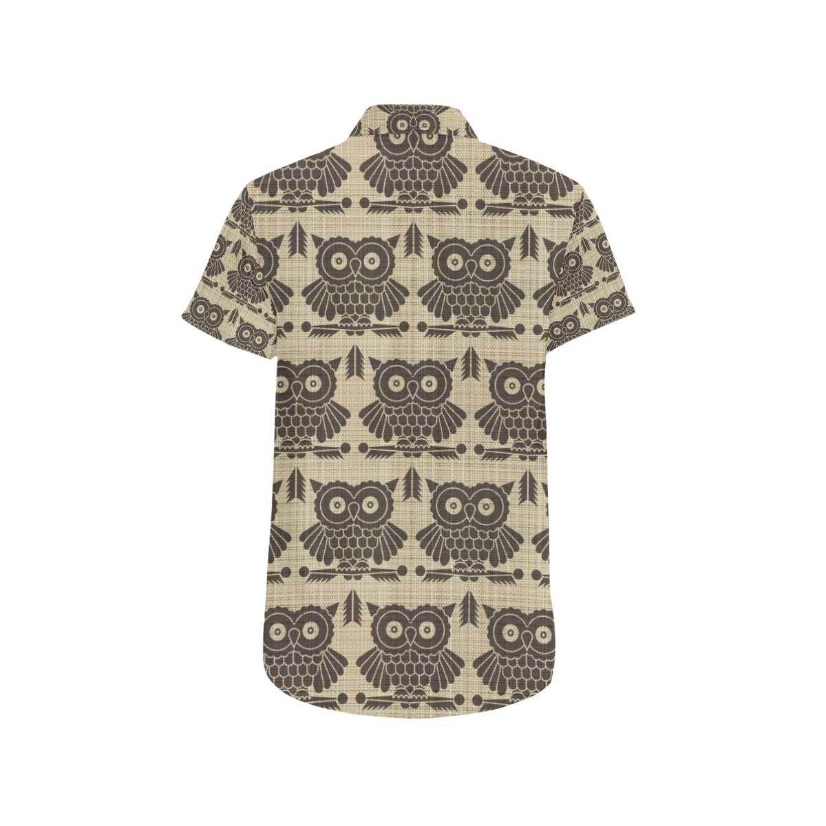 Owl Pattern Print Design A01 Men's Short Sleeve Button Up Shirt