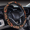 Butterfly Pattern Print Design 08 Steering Wheel Cover with Elastic Edge