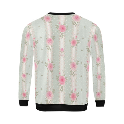 Rose Pattern Print Design RO016 Men Long Sleeve Sweatshirt