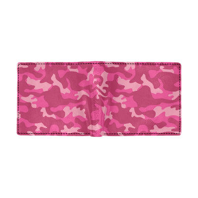 Camo Pink Pattern Print Design 01 Men's ID Card Wallet