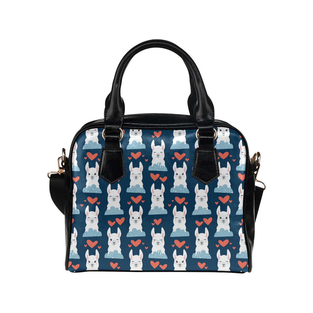 Alpaca Love Pattern Print Design 05 Shoulder Handbag