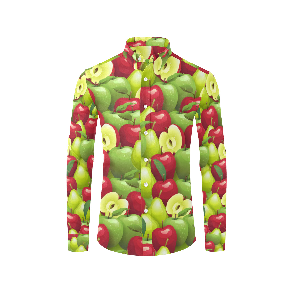 Apple Pattern Print Design AP03 Men's Long Sleeve Shirt