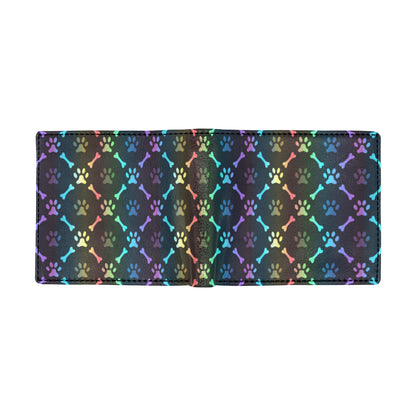 Paw Rainbow Pattern Print Design A01 Men's ID Card Wallet