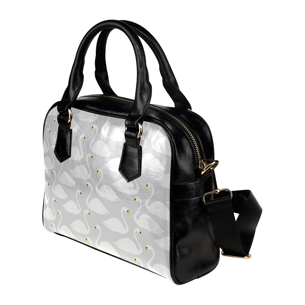 Swan Pattern Print Design 02 Shoulder Handbag