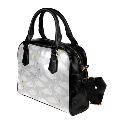 Swan Pattern Print Design 02 Shoulder Handbag