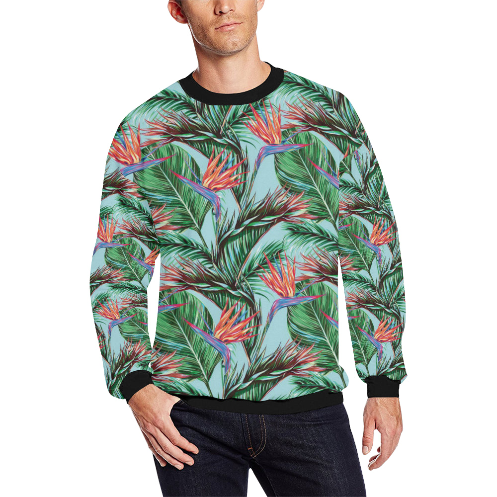 Bird Of Paradise Pattern Print Design BOP01 Men Long Sleeve Sweatshirt