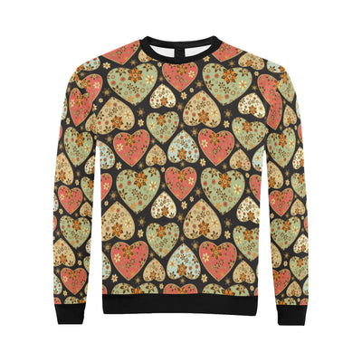 Heart Boho Pattern Print Design HE04 Men Long Sleeve Sweatshirt