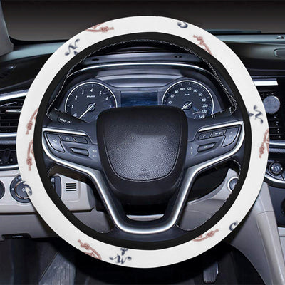 Anchor Pattern Print Design 06 Steering Wheel Cover with Elastic Edge