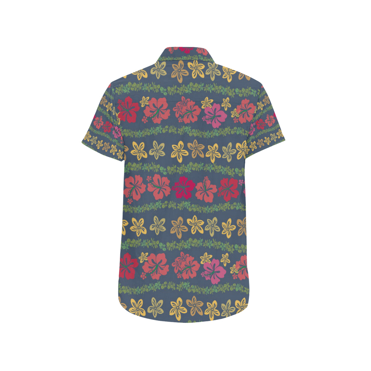 Hawaiian Themed Pattern Print Design H018 Men's Short Sleeve Button Up Shirt