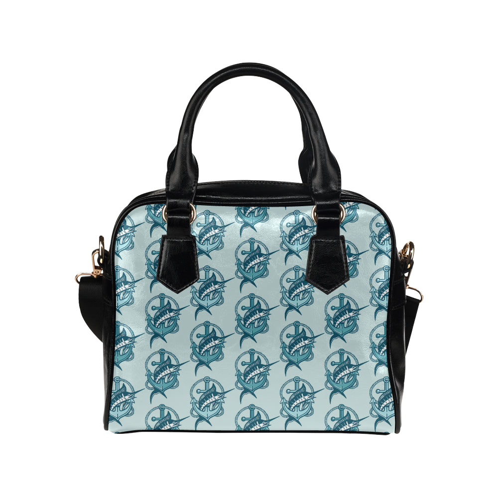 Swordfish Pattern Print Design 03 Shoulder Handbag