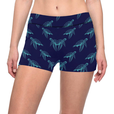 Sea Turtle Pattern Print Design T04 Yoga Shorts