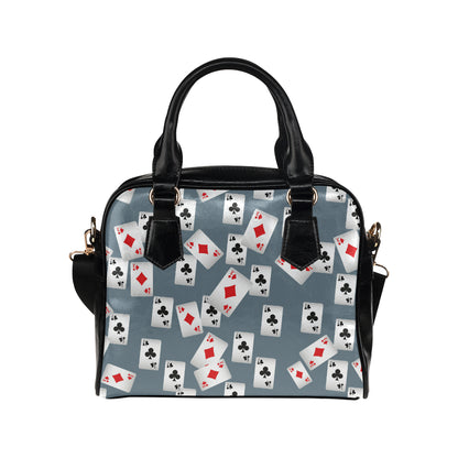 Poker Cards Pattern Print Design A05 Shoulder Handbag