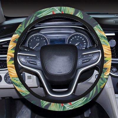 Bird Of Paradise Pattern Print Design BOP09 Steering Wheel Cover with Elastic Edge