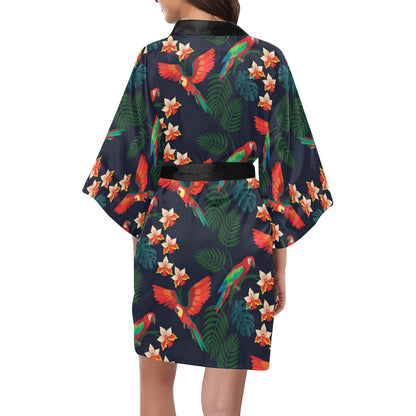 Macaw Pattern Print Design 02 Women's Short Kimono