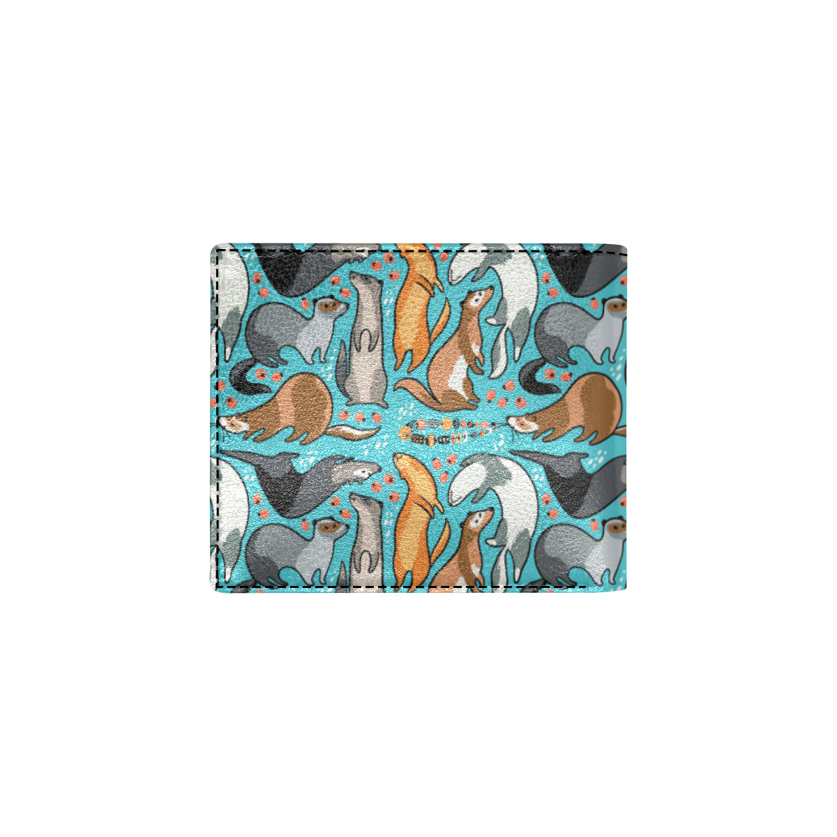 Ferret Pattern Print Design 03 Men's ID Card Wallet
