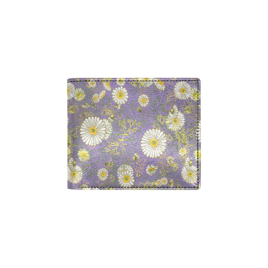 Daisy Pattern Print Design DS011 Men's ID Card Wallet