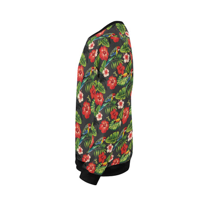 Tropical Flower Pattern Print Design TF04 Men Long Sleeve Sweatshirt