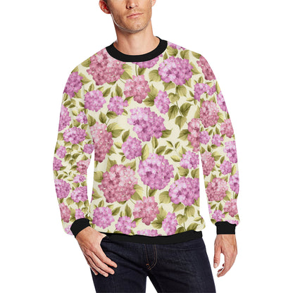 Hydrangea Pattern Print Design HD05 Men Long Sleeve Sweatshirt