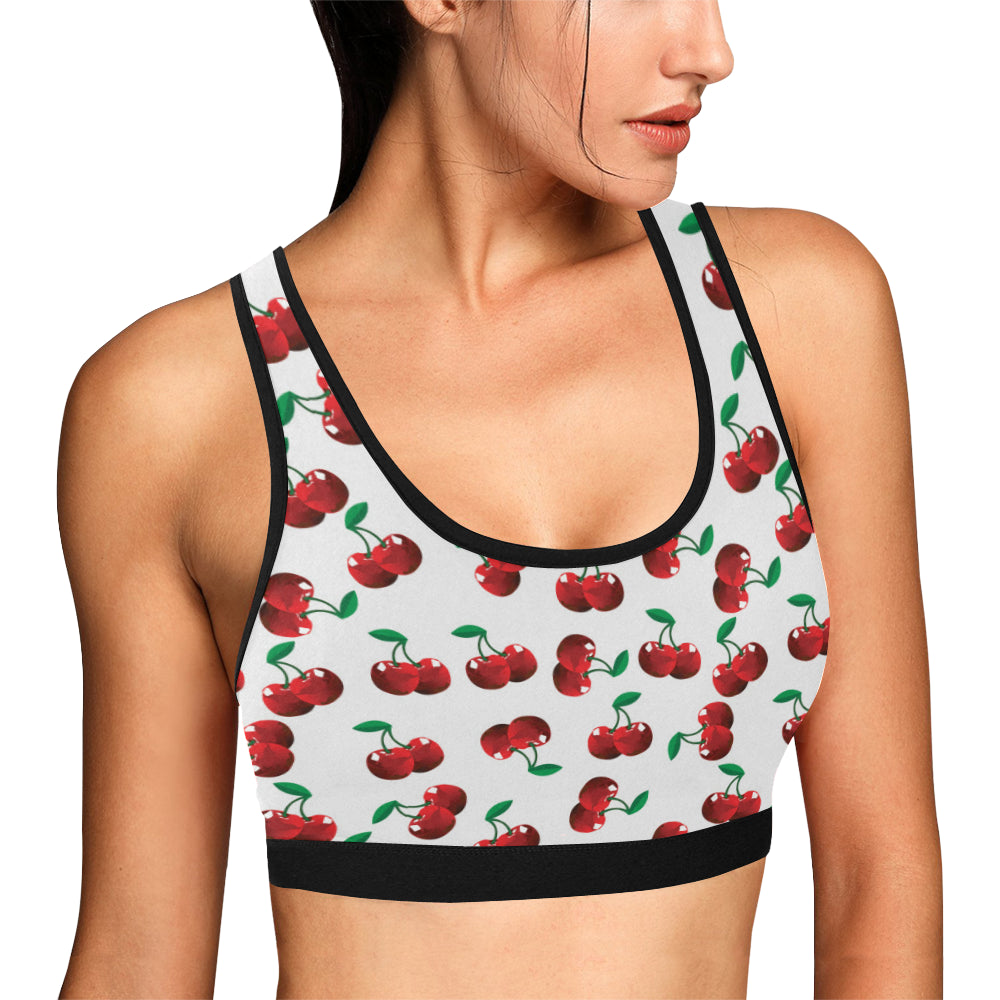 Cherry Pattern Print Design 01 Sports Bra