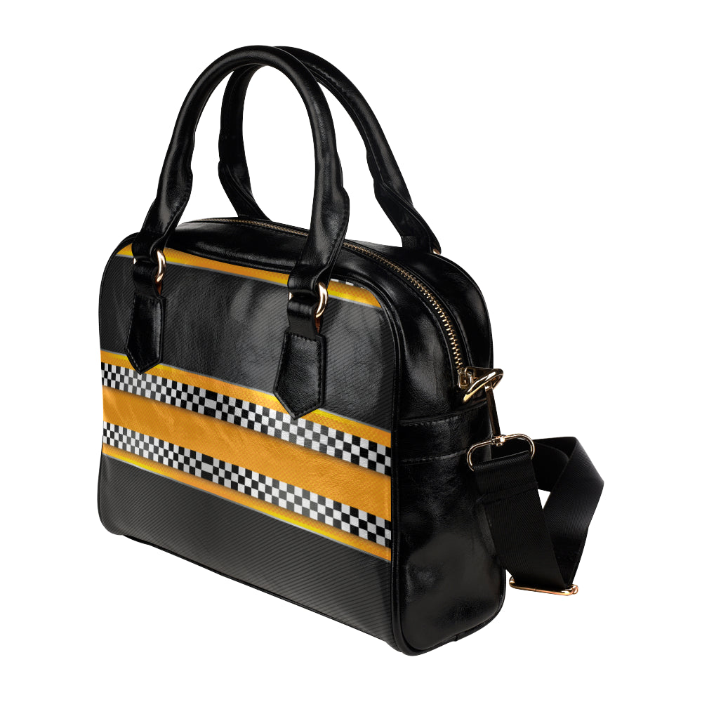 Checkered Pattern Print Design 01 Shoulder Handbag