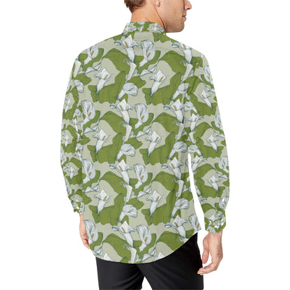 Lily Pattern Print Design LY08 Men's Long Sleeve Shirt