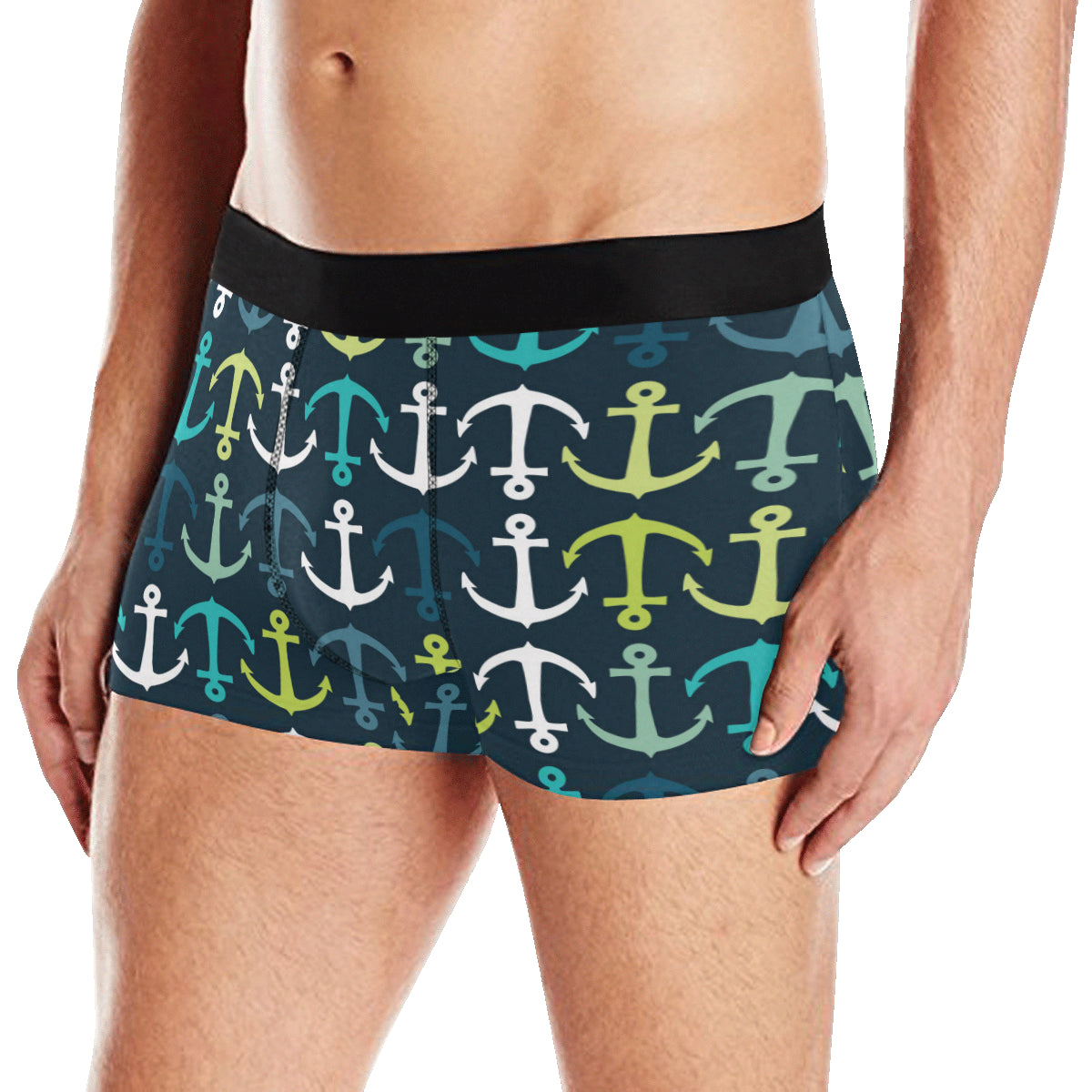 Anchor Pattern Print Design 03 Men's Boxer Briefs