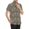 Damask Elegant Luxury Print Pattern Men's Short Sleeve Button Up Shirt