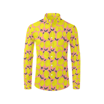 Lemon Pattern Print Design LM03 Men's Long Sleeve Shirt