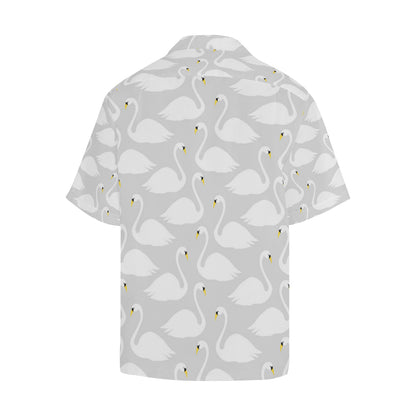Swan Pattern Print Design 02 Men's Hawaiian Shirt