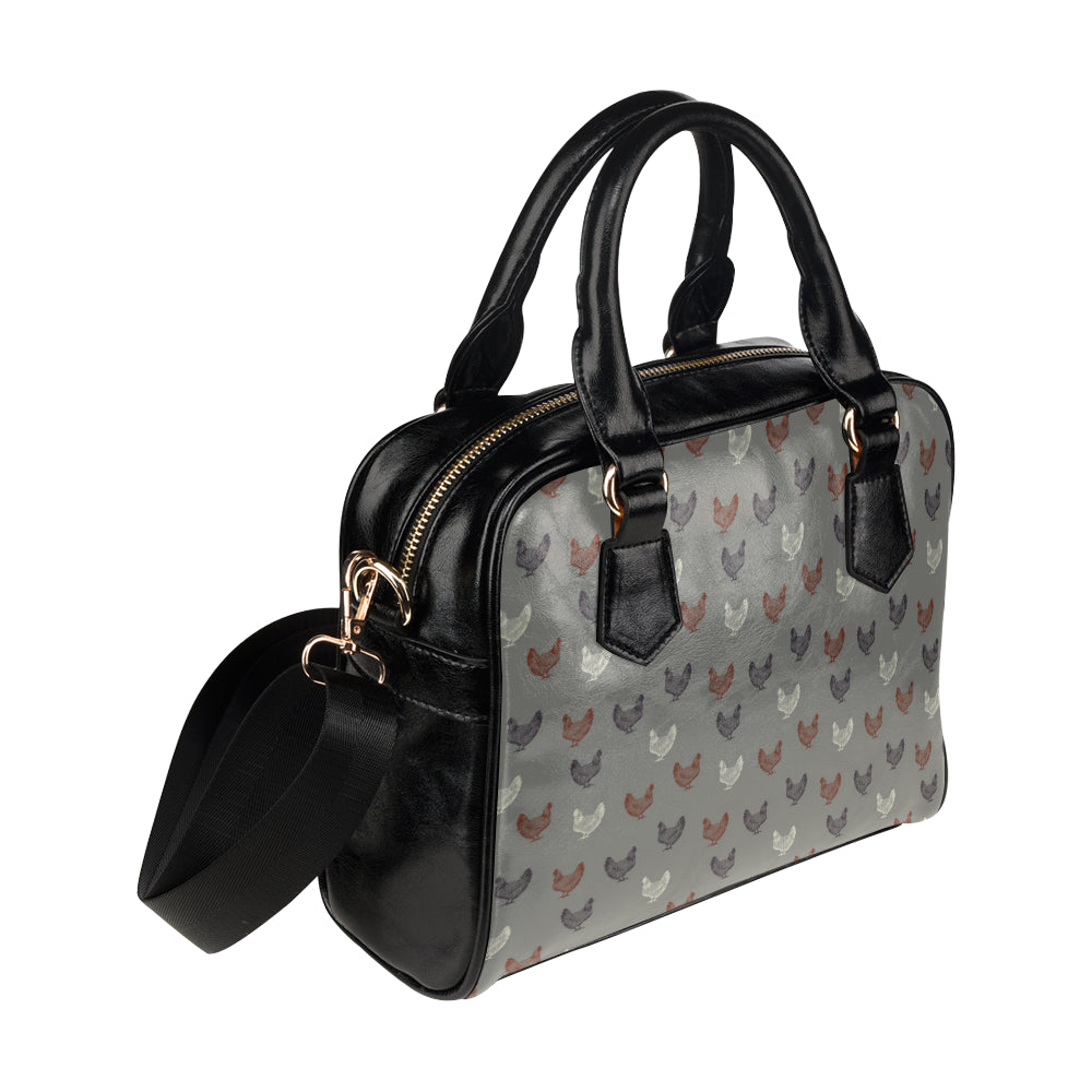 Chicken Pattern Print Design 01 Shoulder Handbag