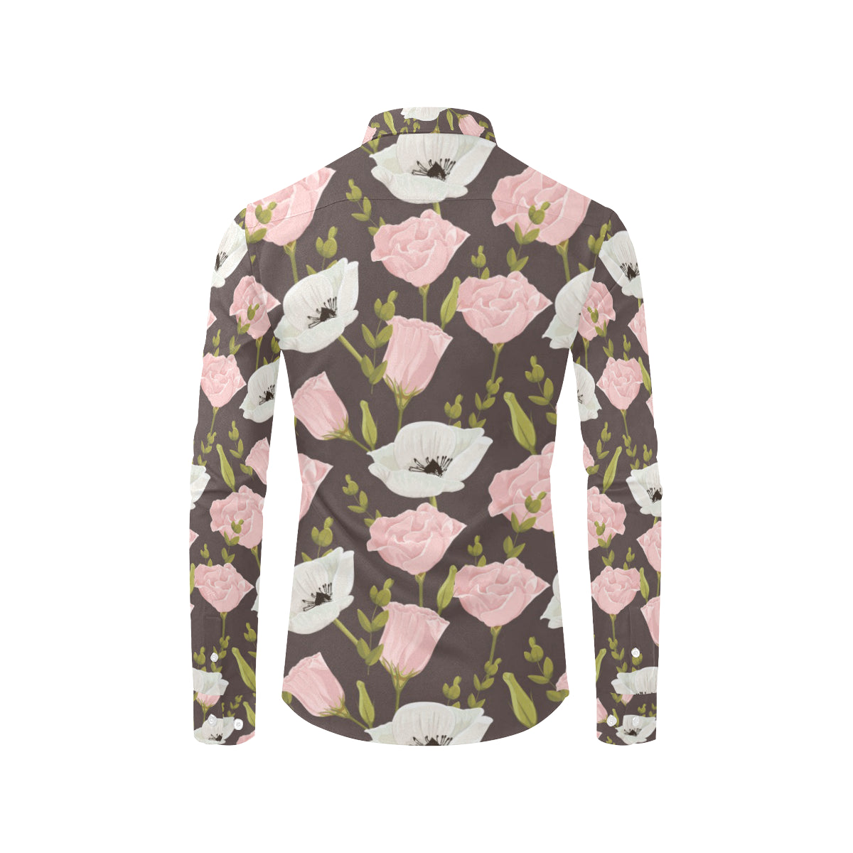Anemone Pattern Print Design AM011 Men's Long Sleeve Shirt
