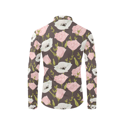 Anemone Pattern Print Design AM011 Men's Long Sleeve Shirt