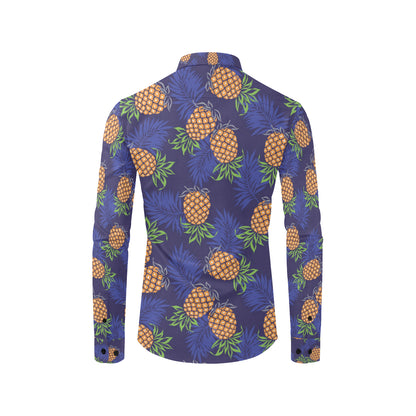 Pineapple Pattern Print Design PP02 Men's Long Sleeve Shirt