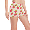 Strawberry Pattern Print Design SB02 Yoga Shorts