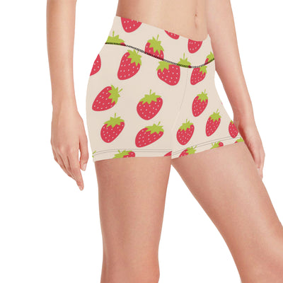 Strawberry Pattern Print Design SB02 Yoga Shorts