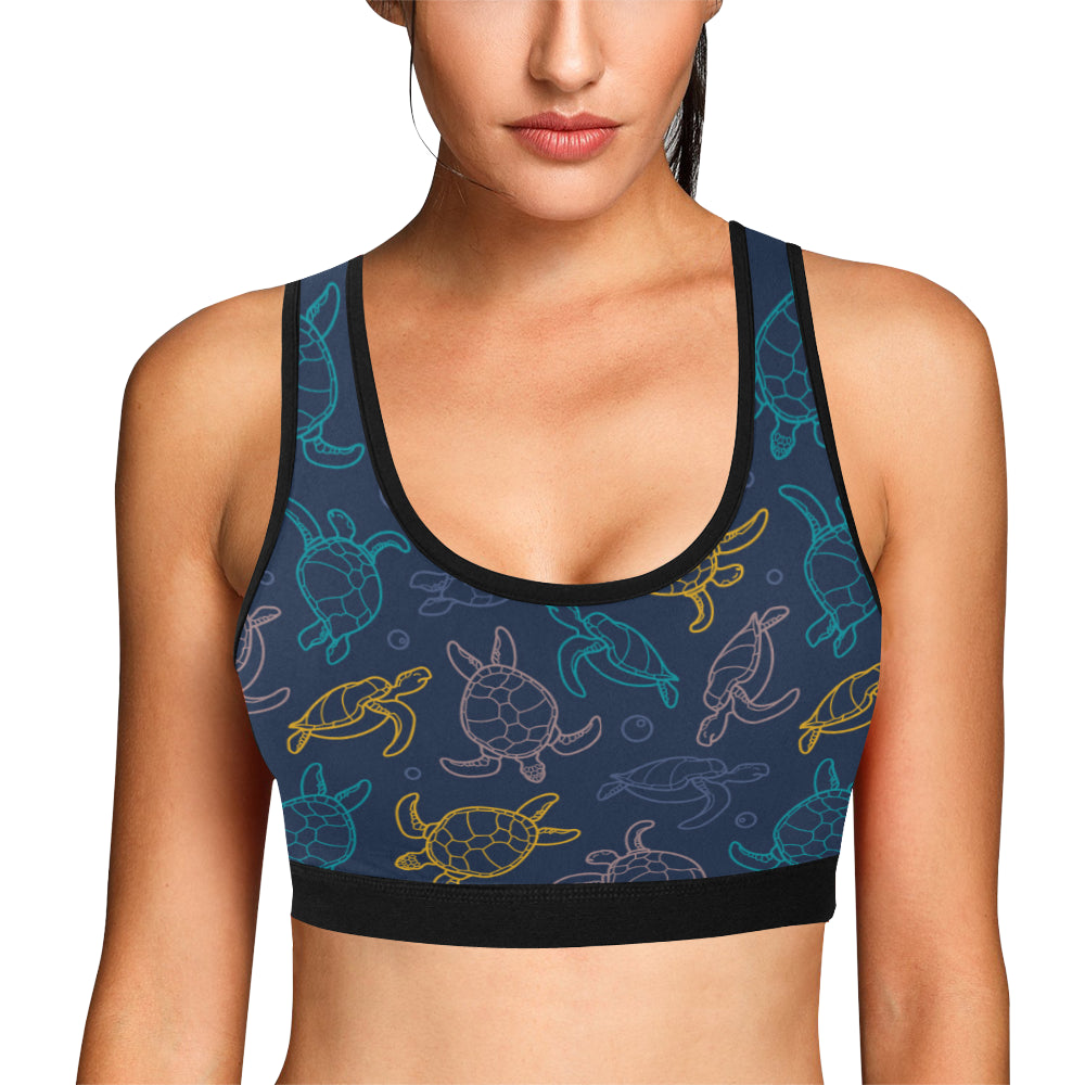 Sea Turtle Baby Print Sports Bra