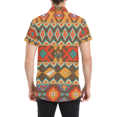 Native Pattern Print Design A01 Men's Short Sleeve Button Up Shirt