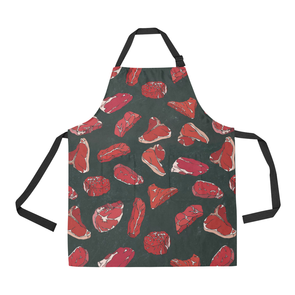 Meat Pattern Print Design 01 Apron with Pocket
